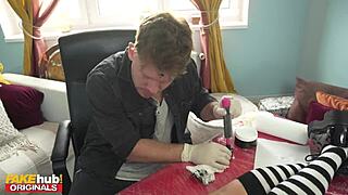 i-i saw this hot tattooed brunette with perfect body gettin fucked durin her tattoo... so intense!