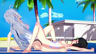 Miku kohinata and laura bodewig lesbian play - symphogear & infinite stratos hentai