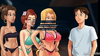 Hey, college babes playing spin the bottle at Summertime Saga to score that huge dick! 😏