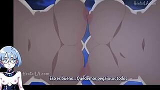 Futanari harem fucks big tits in isekai anime game