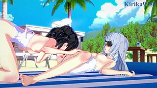 Miku kohinata and laura bodewig lesbian play - symphogear & infinite stratos hentai