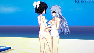 Miku kohinata and laura bodewig lesbian play - symphogear & infinite stratos hentai