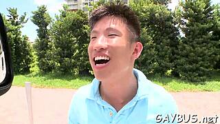 Blindfolded stud is tricked by a homosexual hunk into having oral sex