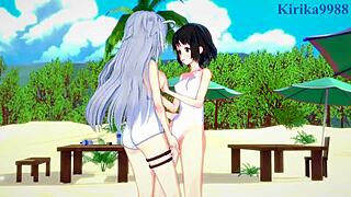 Miku kohinata and laura bodewig lesbian play - symphogear & infinite stratos hentai