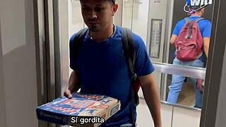 Melany Latina Seduces Pizza Guy And Fucks Him For All His Cum