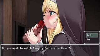 Sister Christina Bangs in Anime Hentai Gangbang with Blowjobs and Masturbation!