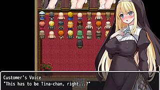 Sister Christina Bangs in Anime Hentai Gangbang with Blowjobs and Masturbation!