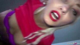 German teen gets pounded after a sweaty workout at McFit. this skinny blonde takes it hard!