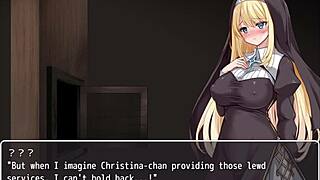 Sister Christina Bangs in Anime Hentai Gangbang with Blowjobs and Masturbation!