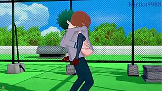 Ochako uraraka creampies izuku midoriya in intense hentai sex 😘