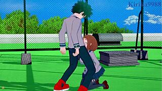 Ochako uraraka creampies izuku midoriya in intense hentai sex 😘