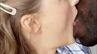 cucky your blonde wife sucks big black cock close up part 1