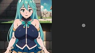 Aqua's stående sex creampie! Åh min waifu!