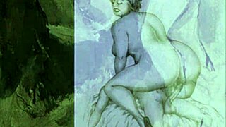 vintage erotic illustration showcasing classic cartoon style with retro charm