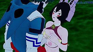 i watch shino, mandalay, mei, and izuku in intense hentai sex