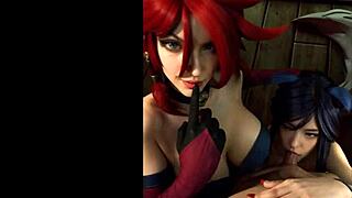 league of legends miss fortune and ahri in ai generated cosplay cartoon