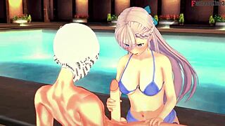 Belfast invites me to the pool and sucks my dick in azur lane full fantasyking3