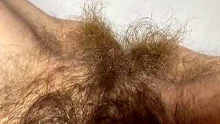 10 minutes admiring hairy pussy big bush closeup