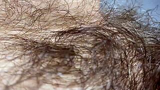 10 minutes admiring hairy pussy big bush closeup
