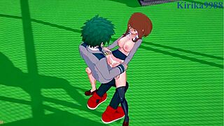 Ochako uraraka creampies izuku midoriya in intense hentai sex 😘