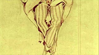 vintage erotic illustration showcasing classic cartoon style with retro charm