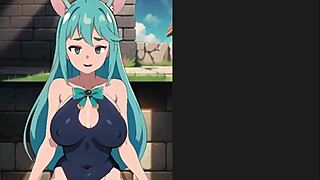 Aqua's Standing Sex Creampie! Oh My Waifu!