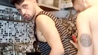 Plumber unclogs pipe with big cock blowjob