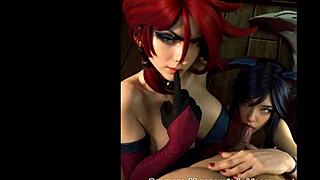league of legends miss fortune and ahri in ai generated cosplay cartoon