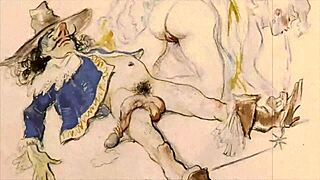 vintage erotic illustration showcasing classic cartoon style with retro charm