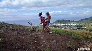 Wildest public sex in ocean and on mountain with huge cock, tiny pussy! 🌊🏔️