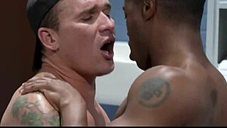 Watch isaac x and jake waters in bareback anal in the locker room