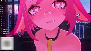 bunny vtuber dominates with futa cock