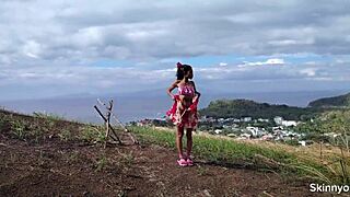 Wildest public sex in ocean and on mountain with huge cock, tiny pussy! 🌊🏔️