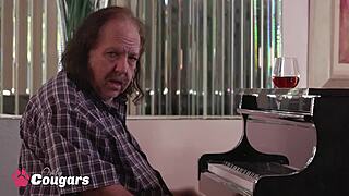 Skinny cougar Katie Angel kneels to gag on a thick dick!