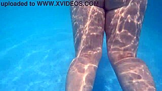 Underwater Pawg Bathing In Public 4K