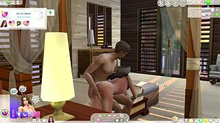 the sims 4 transando com a vizinha na cama