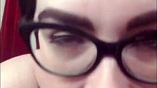 Dildo Sucking and Cock Control Sexting Session with Glasses and Toys