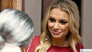Mysterious nanny and stepdaughter play in wild Mrs. Doubtfire parody with hot licking.