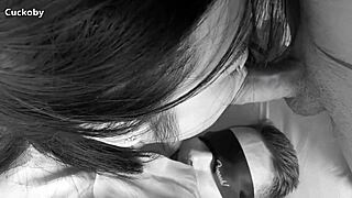 crazy cuckolding with cum cleaning, old submissive watching humiliation and kissing