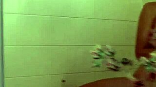 that aussie teen 18+ is showering with her huge tits on display