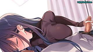 Anime character fondled by the next door neighbor in a hentai scenario