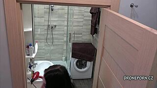 beautiful lady nec caught on hidden cam in bathroom - total voyeur moment