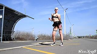 Sexy Tattooed Blonde Sucks and Fucks on City Streets