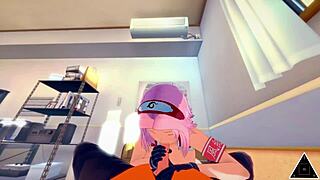 koikatsu uncensored anime sex with sakura and naruto featuring big cock