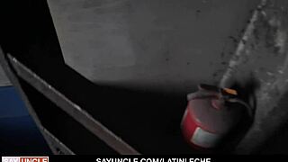 Strong boy Danny gives blowjob during construction work