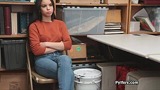 Teen Latina Thief Blows After Caught!