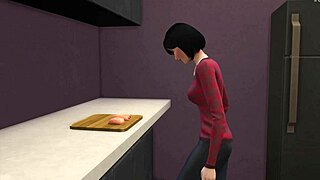 japanese stepmom catches stepson jerking off in room. she gets so horny and bangs him hard.