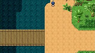 Tanned girl natsuki enjoys having massive tits covered in cum in hentai game episode 13