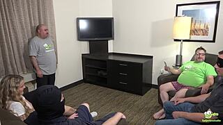 Tadople's improv class turns into cum-filled gangbang with big ass tits riding pussy squirting 😏