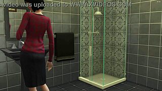 japanese stepmom catches stepson jerking off in room. she gets so horny and bangs him hard.